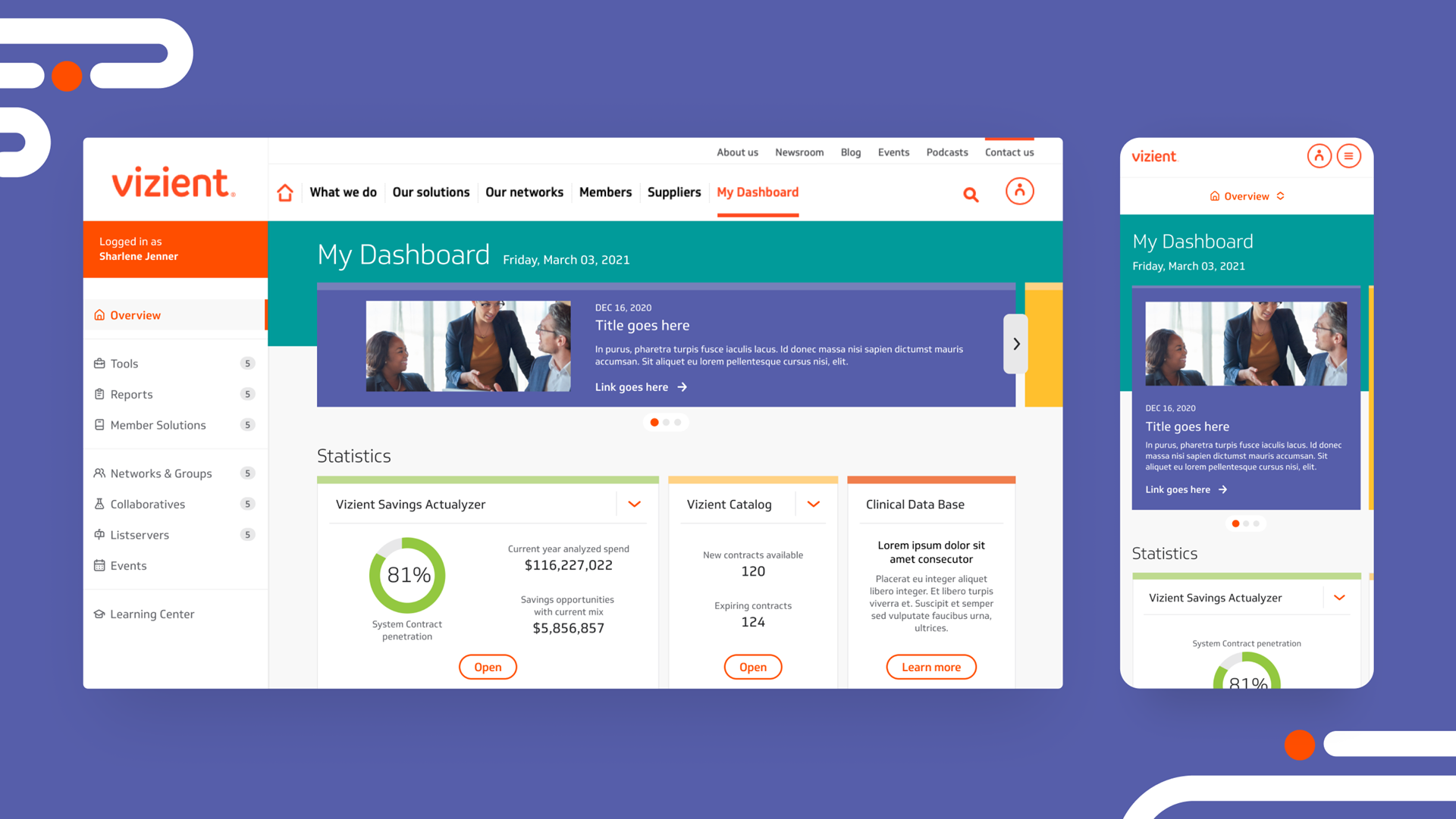 Vizient member dashboard